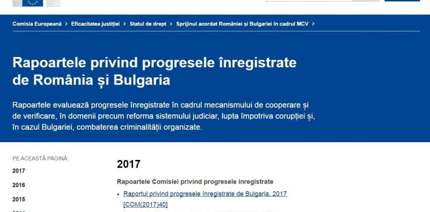 Raportul anual privind Mecanismul de Cooperare și Verificare