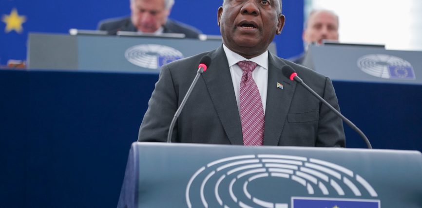 Președintele Africii de Sud, Cyril Ramaphosa, s-a adresat plenului Parlamentului European
