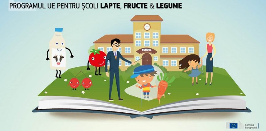 Lapte, fructe și legume pentru școlari cu sprijin UE
