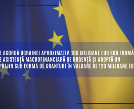 UE acordă Ucrainei aproximativ 300 milioane EUR sub formă de asistență macrofinanciară de urgență & adoptă un sprijin sub formă de granturi în valoare de 120 milioane EUR