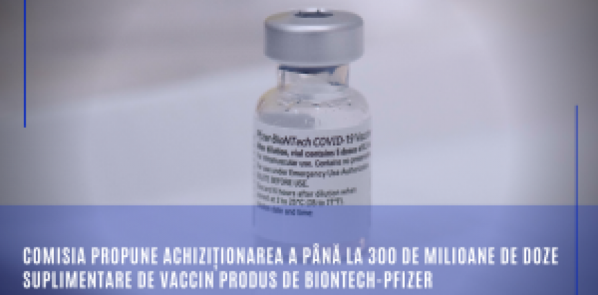 Comisia propune achiziționarea a până la 300 de milioane de doze suplimentare de vaccin BioNTech-Pfizer