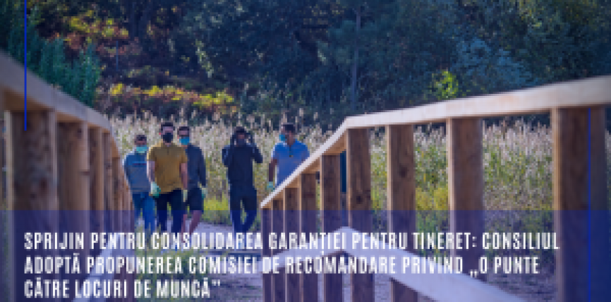 Sprijin pentru consolidarea Garanției pentru tineret: Consiliul adoptă propunerea Comisiei de recomandare privind „O punte către locuri de muncă”