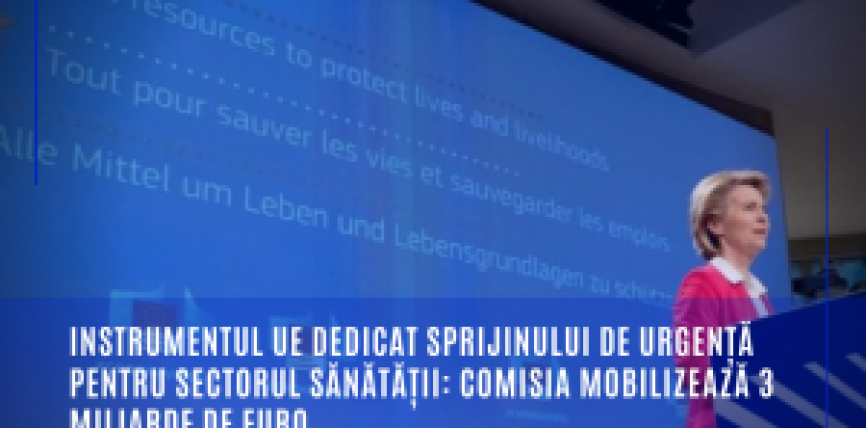 Instrumentul UE dedicat sprijinului de urgență pentru sectorul sănătății: Comisia mobilizează 3 miliarde de euro