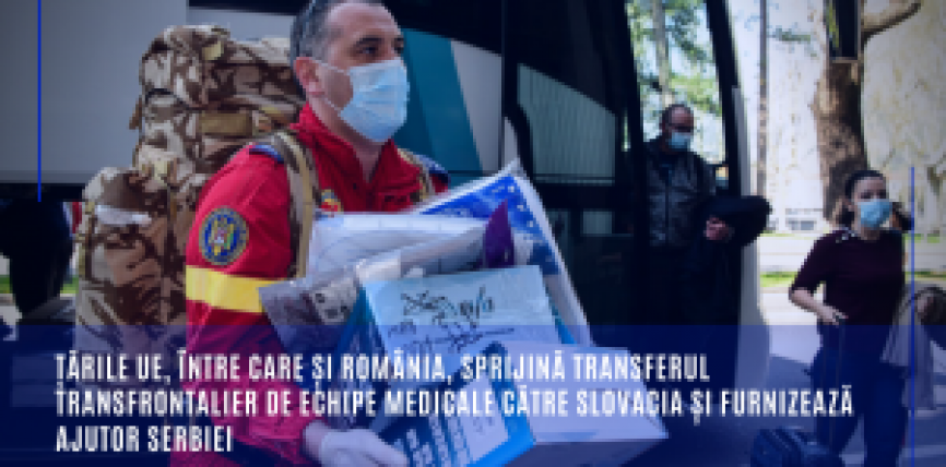 Țările UE, între care și România, sprijină transferul transfrontalier de echipe medicale către Slovacia și furnizează ajutor Serbiei