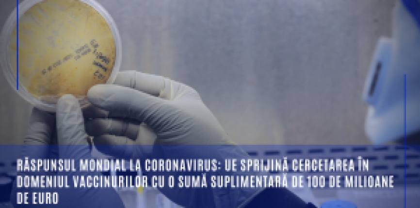 Răspunsul mondial la coronavirus: UE sprijină cercetarea în domeniul vaccinurilor cu o sumă suplimentară de 100 de milioane de euro